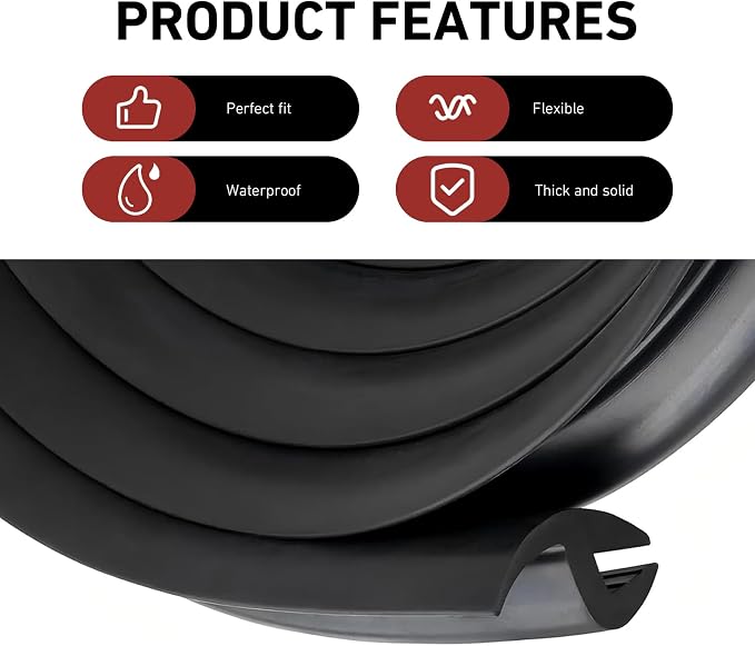 1.7M/5.6Ft Windshield Cowl Rubber Seal Strip, Front Rear Windshield Seal Strip - Image 3