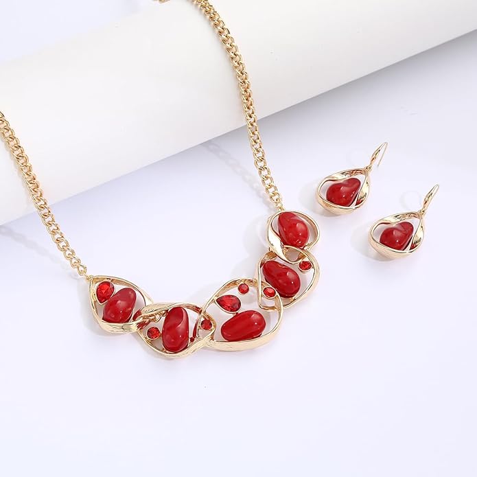 Chunky Statement Jewelry Set Blue Ocean Seashell Choker Necklaces Earrings Set for Women Pearl Bib Collar Necklaces for Party Prom Pageant Summer Fashion Jewelry Unique Birthday Gift