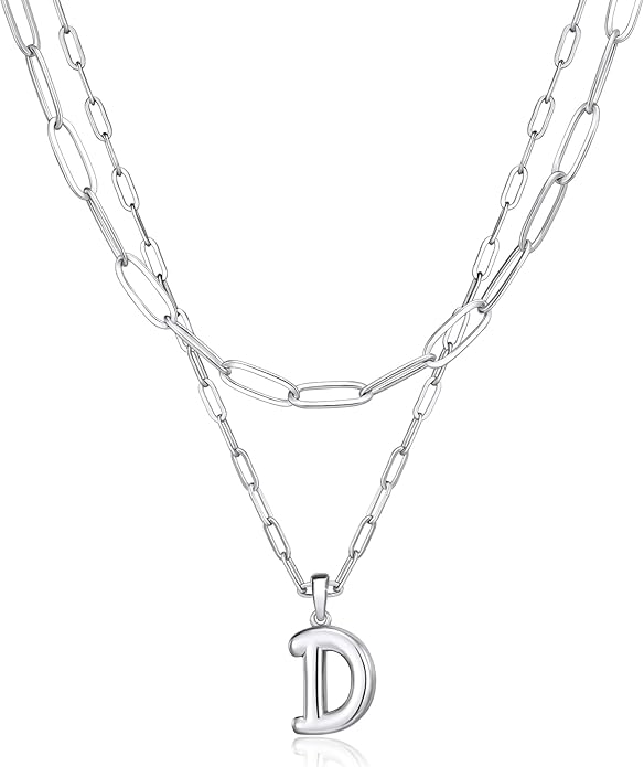 adoyi Valentines Day Gifts for Women Hers Dainty 14K Gold Plated Heart Initial Necklaces Layered Letter A-Z Pendant Necklace Stack Trendy Jewelry Birthday Valentines Day Gifts for Women Jewelry