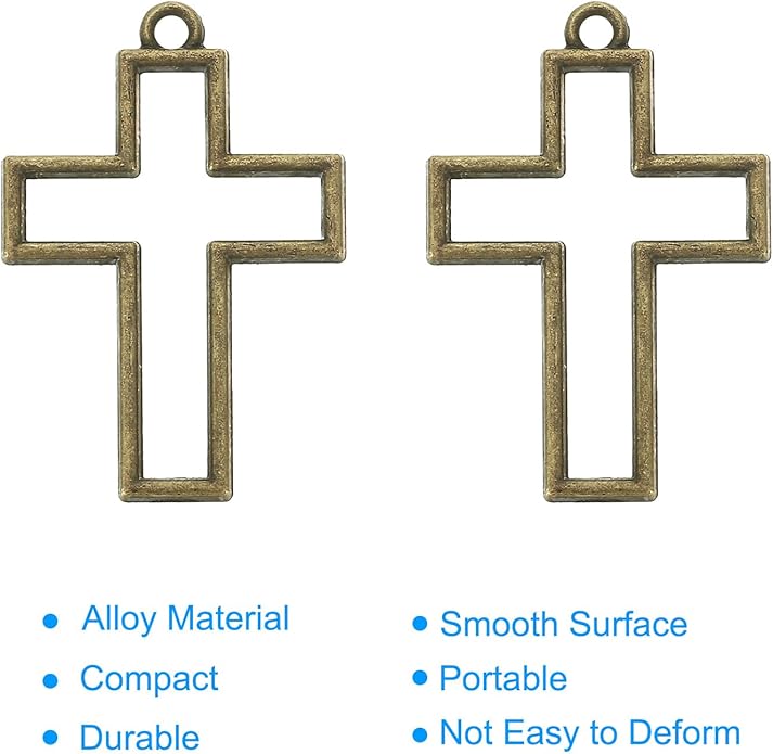 PATIKIL Alloy Open Back Bezel Pendants, Cross Shape Hollow Resin Pendant Frame for DIY Crafts Earrings Necklace Bracelet Making