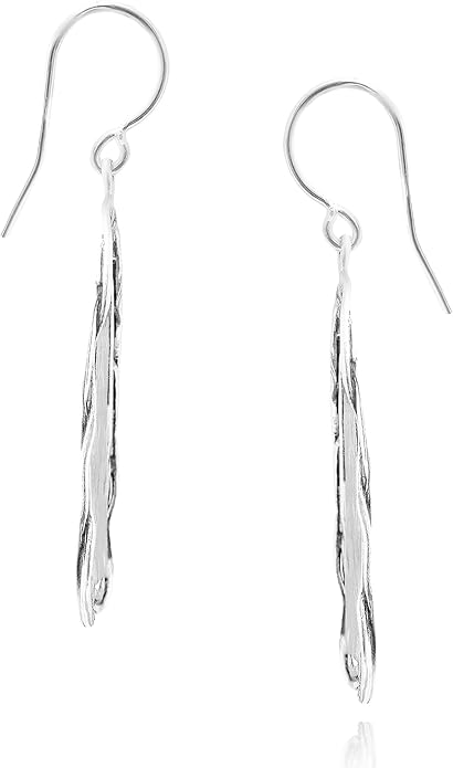 JEAN RACHEL JEWELRY 925 Sterling Silver Dangle Earrings for Women - Hammered Wire Wrap Unique Vintage Design - Hypoallergenic, Lead & Nickel Free Jewelry - Artisan Handcrafted Statement Earrings