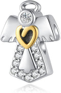 Birthday Fashion Love Heart Dangle Charm 925 Sterling Silver Charms fits Bracelets and Necklace Pendant Bead Charms Jewelry Present for Women Family Friends