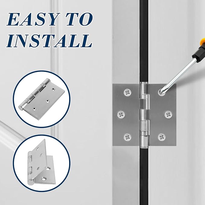 3 Pack 3.5 Inch x 3.5 Inch Door Hinges - Image 5