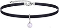 Yonhon Black Choker Necklace for Women,Gold/Siver Tone Choker Necklace with Elegant Pendantant