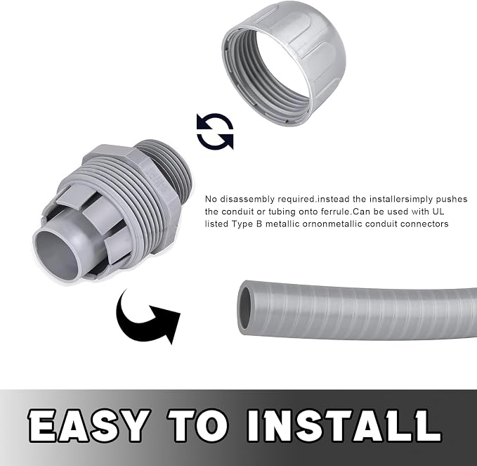 3/4 inch Liquid Tight Connector 180 Degree PVC nonmetallic Flexible Conduit - Image 4