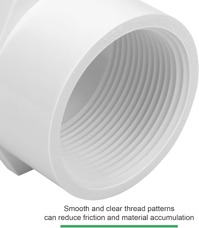 3Pack 2 Inch PVC Female Thread Adapter Pipe Fittings Furniture Grade SCH40 PVC - Image 5