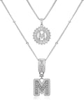14K Gold Plated Alphabet Necklace Cubic Zirconia Letter Pendant, Personalized Name Jewelry Gift for Women, Customizable A-Z, Birthday/Mothers Day Gifts for Womens