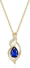 FANCIME Birthstone Necklace for Women Teardrop Necklace S925 Sterling Silver Infinity Love Birthday Gifts for Mom Women Girls, 16"+2" Inches