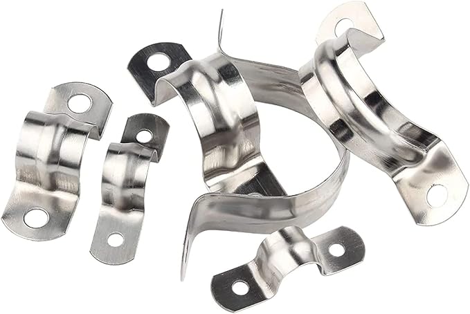 12 Pcs 2.5inch Rigid Pipe Strap, Two Hole Stainless Steel Strap U Bracket - Image 4