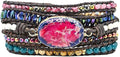 ZOSOJONA Women Wrap Bracelets Boho Natural Stone Jasper Turquoises Strand Bracelet Jewelry Collection