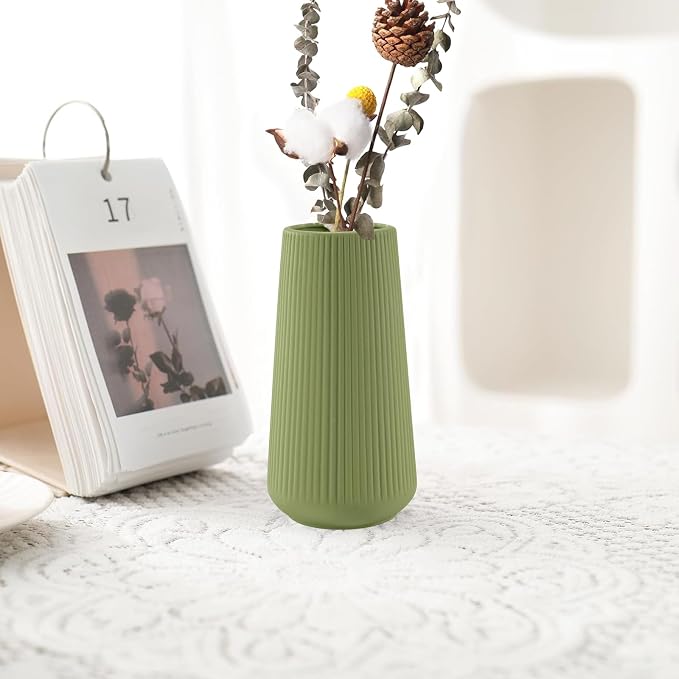 XL Saga Green Ceramic Vase, GUKJOB Cute Flower Vase - Image 6