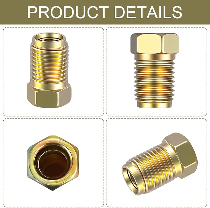 10PCS Car Brake Line Fittings, Brake Line Nut, M10 x 1.0 Metric Invert Flare - Image 3