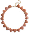 YUJIE Amber Acrylic Heart Choker Necklace for Women Vintage Punk Chunky Necklace Trendy Fashion Accessory