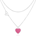 Linawe Layered Choker Heart Pendant Necklace for Women Trendy, Gold/Silver/Rose Gold Chain Stainless Steel Stacked Necklaces, Double Heart Necklace Y2K Preppy Jewelry