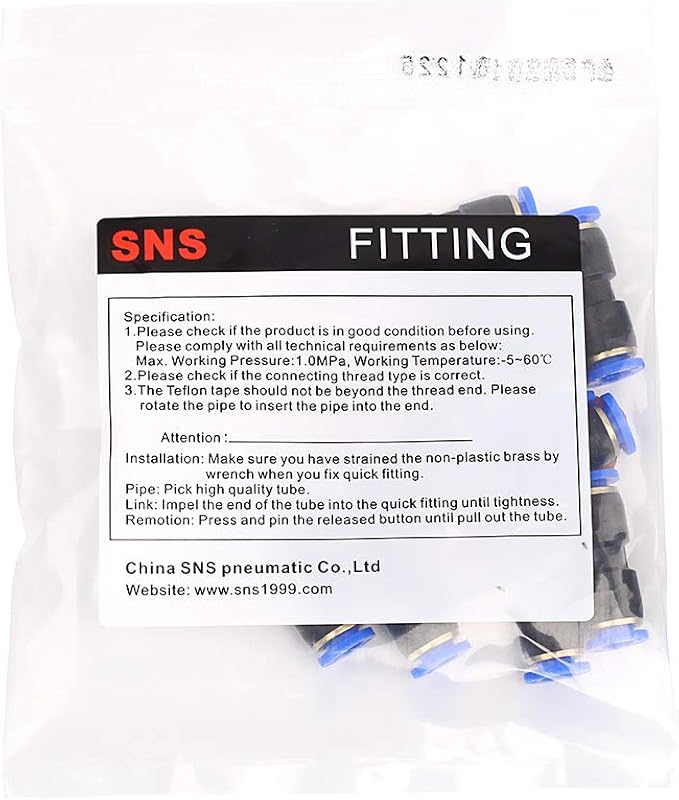 SNS 10mm Tube OD Plastic Straight Union Pipe Tube Fitting Straight Pneumatic - Image 3