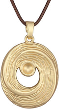 Women's Leather Long Necklace Bohemian Style Circle Retro Pendant Necklace Women's Jewelry