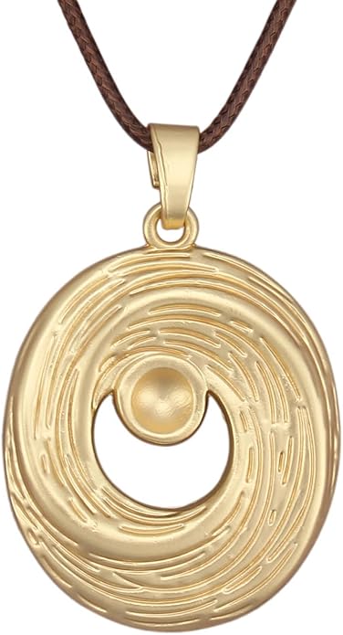 Women's Leather Long Necklace Bohemian Style Circle Retro Pendant Necklace Women's Jewelry