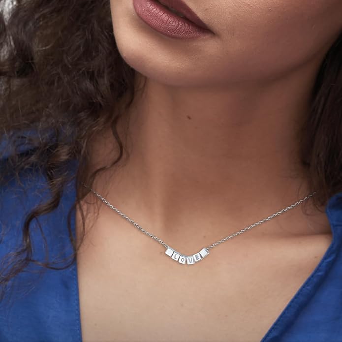 Lab Grown Diamond Necklace, Solid 925 Sterling Silver with Round Cut, Fine Jewelry for Women Anniversary Birthday Valentine’s Day Gifts