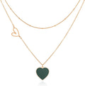 Linawe Layered Choker Heart Pendant Necklace for Women Trendy, Gold/Silver/Rose Gold Chain Stainless Steel Stacked Necklaces, Double Heart Necklace Y2K Preppy Jewelry