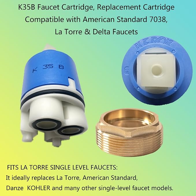 KEROX K35B Faucet Cartridge, Fits American Standard 7038, La Torre & Delta | - Image 5