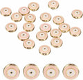 MECCANIXITY 20 Pcs Flat Round Evil Eye Beads Colorful Flat Loose Spacer Evil Eye Charms for DIY Bracelet Earrings Necklace Crafts Jewelry Making, Pink