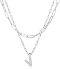 adoyi Valentines Day Gifts for Women Hers Dainty 14K Gold Plated Heart Initial Necklaces Layered Letter A-Z Pendant Necklace Stack Trendy Jewelry Birthday Valentines Day Gifts for Women Jewelry