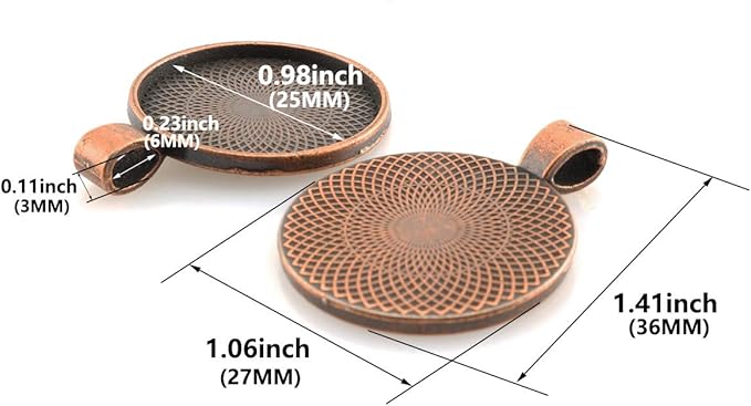 25pcs Round Bezel Pendant Trays Setting Cabochon Blank Base for DIY Crafting Photo Jewelry Findings Making Accessories 25mm