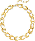 Chunky Necklace for Women 18K Gold Plated Statement Adjustable Thick Link Chains Paperclip Chain Choker Trendy Fashion Jewelry Gifts