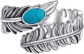 Natural Turquoise Angel Wings Ring S925 Sterling Silver Adjustable Jewelry Wrap Open Thumb Rings for Women Her