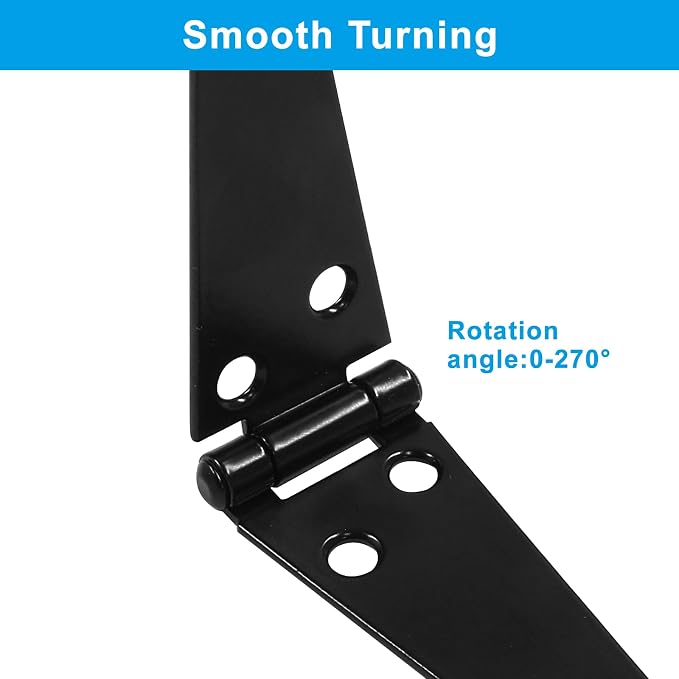 Hordion 4Pcs Strap Hinge Shed Door Hinges, 4 Inch Heavy Duty Gate Hinges | - Image 4