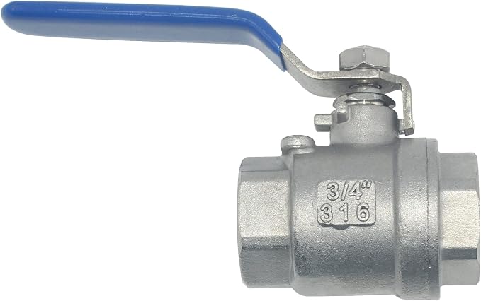 DAN SPEED 3/4" NPT Female 316 Stainless Steel Full Port Ball Valve Vinyl Handle - Image 2
