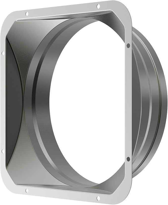 Hon&Guan 8 Inch Square to Round Duct Connector, Metal Vent Flange by HonGuan