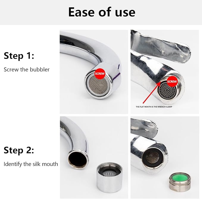 7 Piece Faucet Adapter Kits, Kitchen Brass Male & Female Aerator Adapters - Image 3