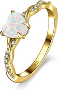 1.25ct Womens Heart Promise Ring, 925 Sterling Silver Heart Cut Created Emerald/Sapphire/Amethyst/Ruby/Cubic Zirconia/Opal Twisted Vine Engagement Ring for Women Size 5-10