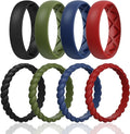 Egnaro Women's Bridal Rings Sets, Inner Arc Ergonomic Breathable Design Silicone Rubber Wedding Bands
