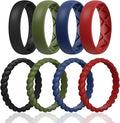 Egnaro Women's Bridal Rings Sets, Inner Arc Ergonomic Breathable Design Silicone Rubber Wedding Bands