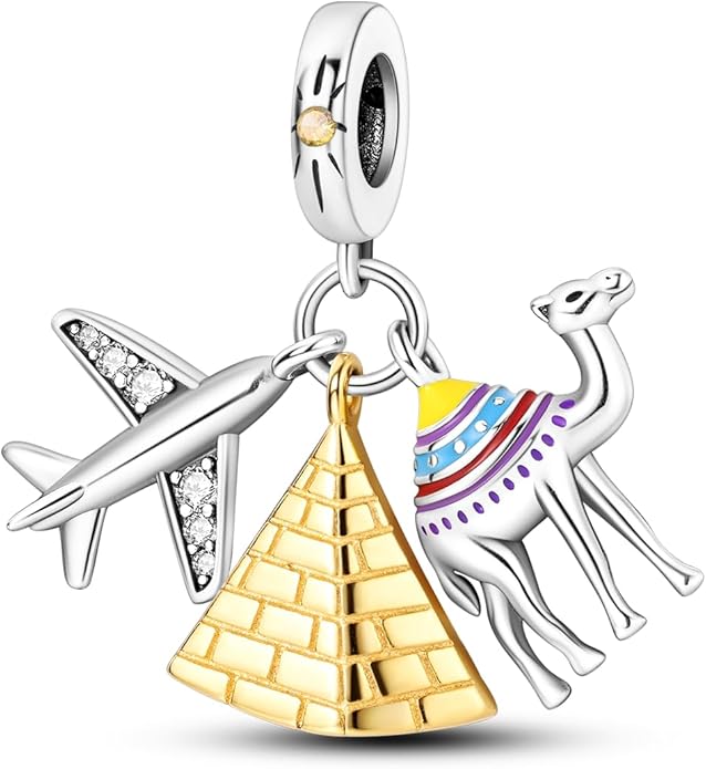 MULA 925 Sterling Silver Charms for Bracelets and Necklaces Family Letters Dangle Pendants Airplane Travel Beads Family Tree Jewelry Charms for Women