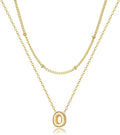 Valentines Day Gifts for Her - Bubble Letter Necklace Layered 14K Gold Plated Initial Necklaces for Women Dainty Cute Choker Pendant Stack Jewelry Fashion Accessories Teen Gift Trendy Stuff