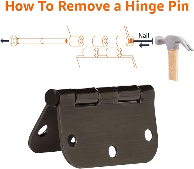 Amazon Basics Rounded 5/8 Radius Interior Door Hinges - Image 4