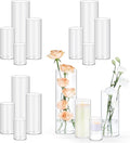 16pcs 4/6/8/10 Inch Clear Glass Cylinder Vases by TBWIND