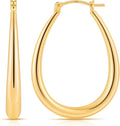 Gacimy Chunky Hoop Earrings for Women, 14K Gold Plated Oval Hoop Earrings with 925 Sterling Silver Post