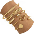 Gold Bangle Bracelets For Women Stackable Cuff Bracelet Set, Trendy Dainty Non Tarnish Gold Bangle Ideal Jewelry Gift for Women