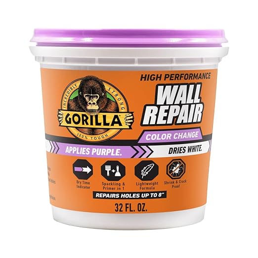 Gorilla High Performance Wall Repair, 32 oz Tub, Dries White | Spackling and by Gorilla