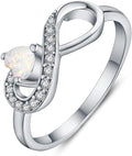 JO WISDOM Promise Ring for Women Sterling Silver Infinity Heart Promise Rings for Her Birthstone Cubic Zirconia Friendship Ring Size 5-12