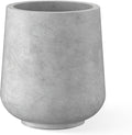 Kante Accent Round Curved Pale Gray Concrete Planter 13" Dia, Outdoor | Rubber by Unknown