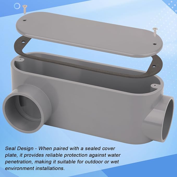 2 Inch Rigid PVC Conduit Body Type LR, Slip x Slip PVC Conduit Bodies LR Type - Image 3