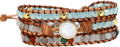 ZOSOJONA Women Wrap Bracelets Boho Natural Stone Jasper Turquoises Strand Bracelet Jewelry Collection