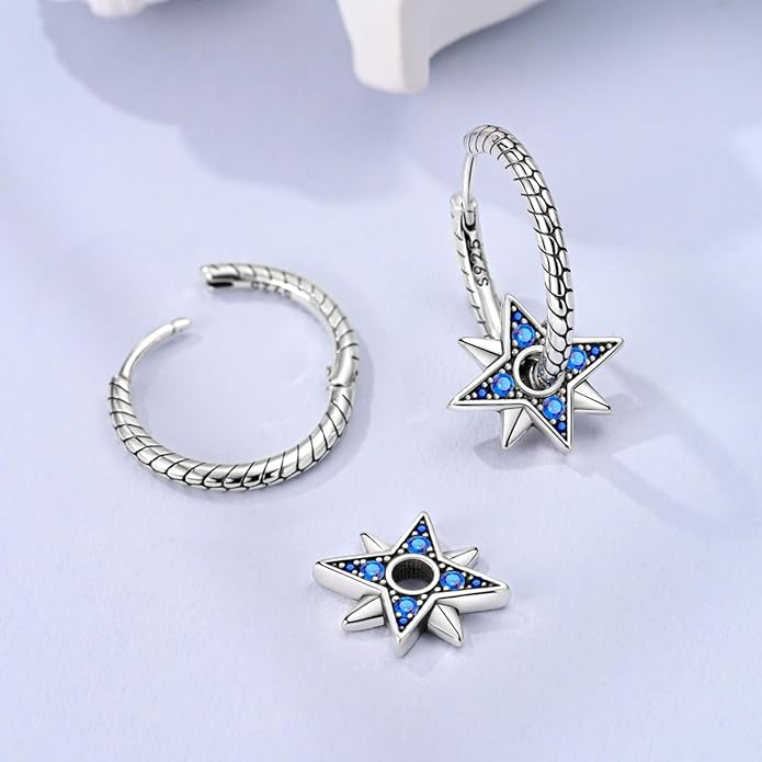 LAZA 925 Sterling Silver Hoop Earrings for Women, Hypoallergenic Huggie Butterfly Dangle Drop Earrings Colorful Flower Earrings Jewelry Gifts