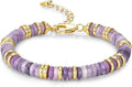 Colorful 18K Gold Plated Bracelets for Women, Stack Bangle Beaded Stone Jewelry Accessories Set for Woman, Trendy Fashion Jewelry Gifts