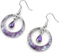 Multi-Color Gemstone Drop Earrings, Dangle Style, Hook Design